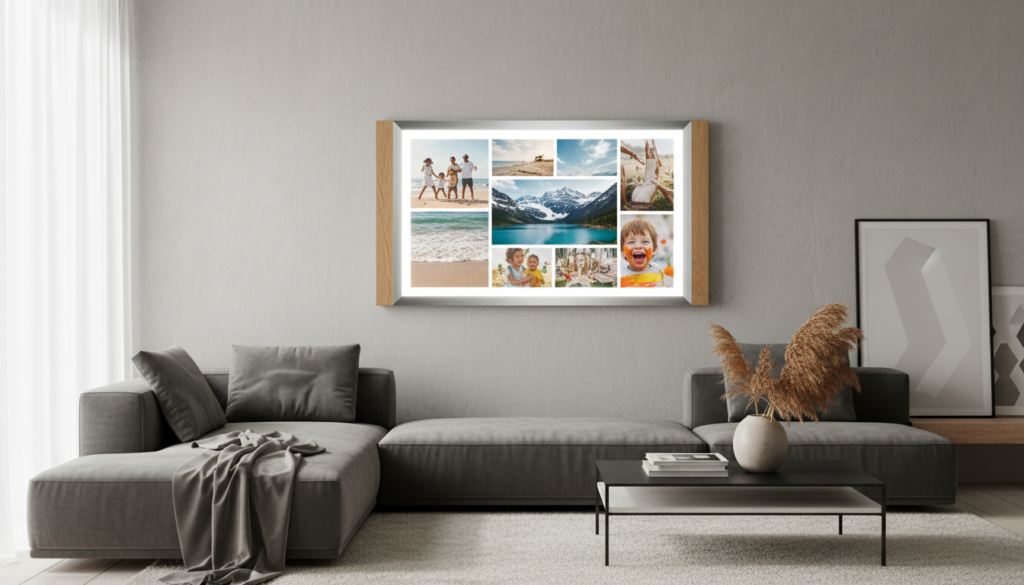 découvrez wallart smart, le cadre numérique innovant qui met en valeur vos plus beaux souvenirs avec élégance et technologie avancée.