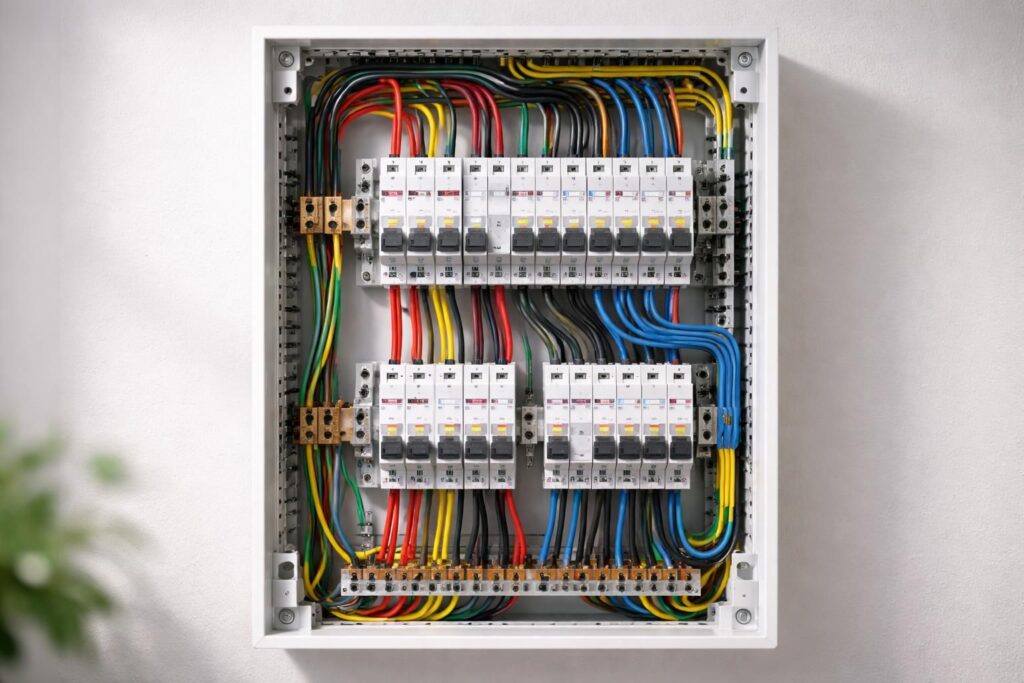 téléchargez gratuitement un guide complet au format pdf pour le câblage d'un tableau électrique triphasé, avec des schémas clairs et des instructions détaillées.