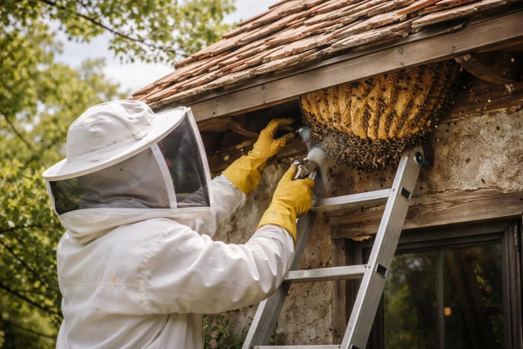 découvrez nos conseils pratiques pour éliminer efficacement un nid d'abeilles sous votre toiture en toute sécurité et préserver votre habitat.