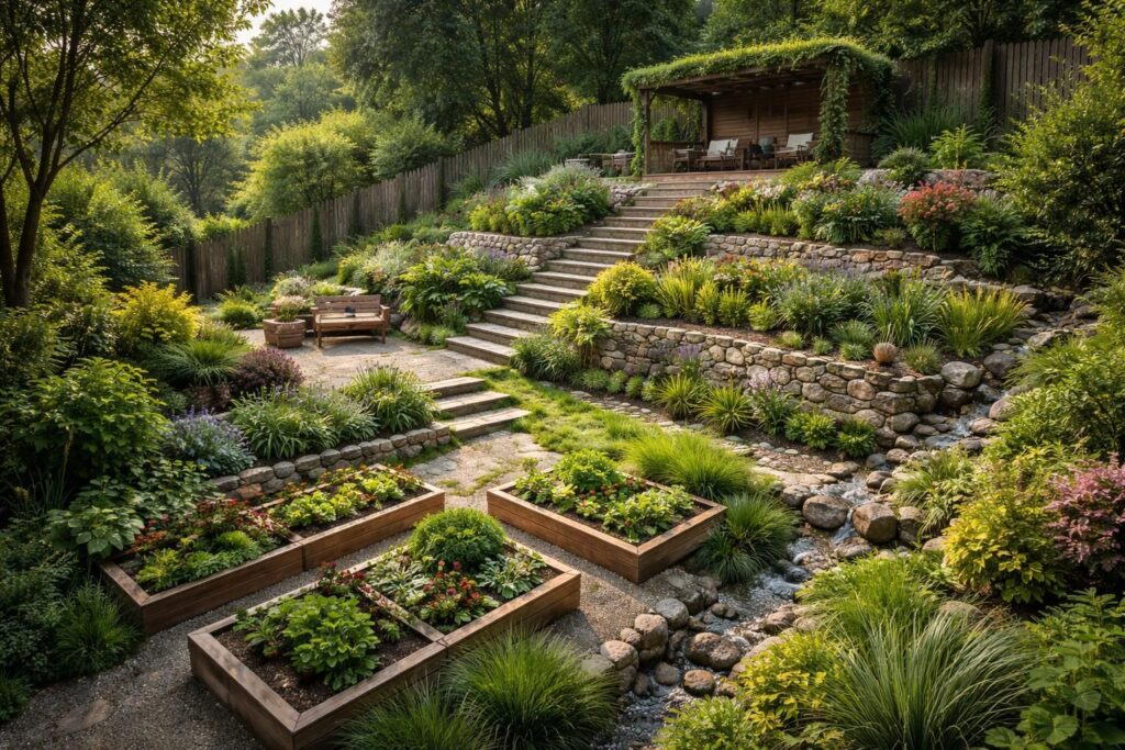 découvrez 10 idées d'aménagement pour transformer un jardin en pente en un espace esthétique et fonctionnel, adapté aux terrains inclinés.